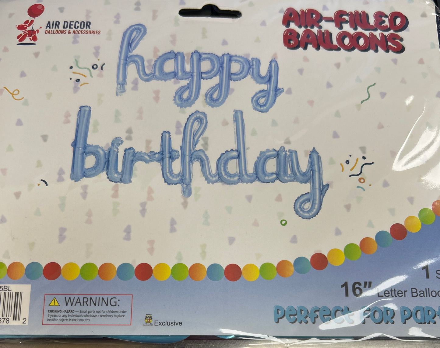 16 Happy Birthday Balloon L.Blue