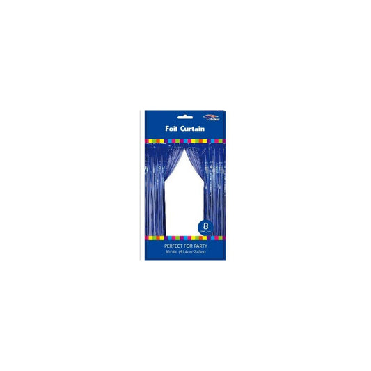 3" x 8" Metallic Curtain R/Blue
