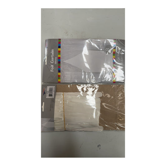 3" x 8" Metallic Curtain White