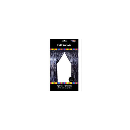 3" x 8" Metallic Curtain Black
