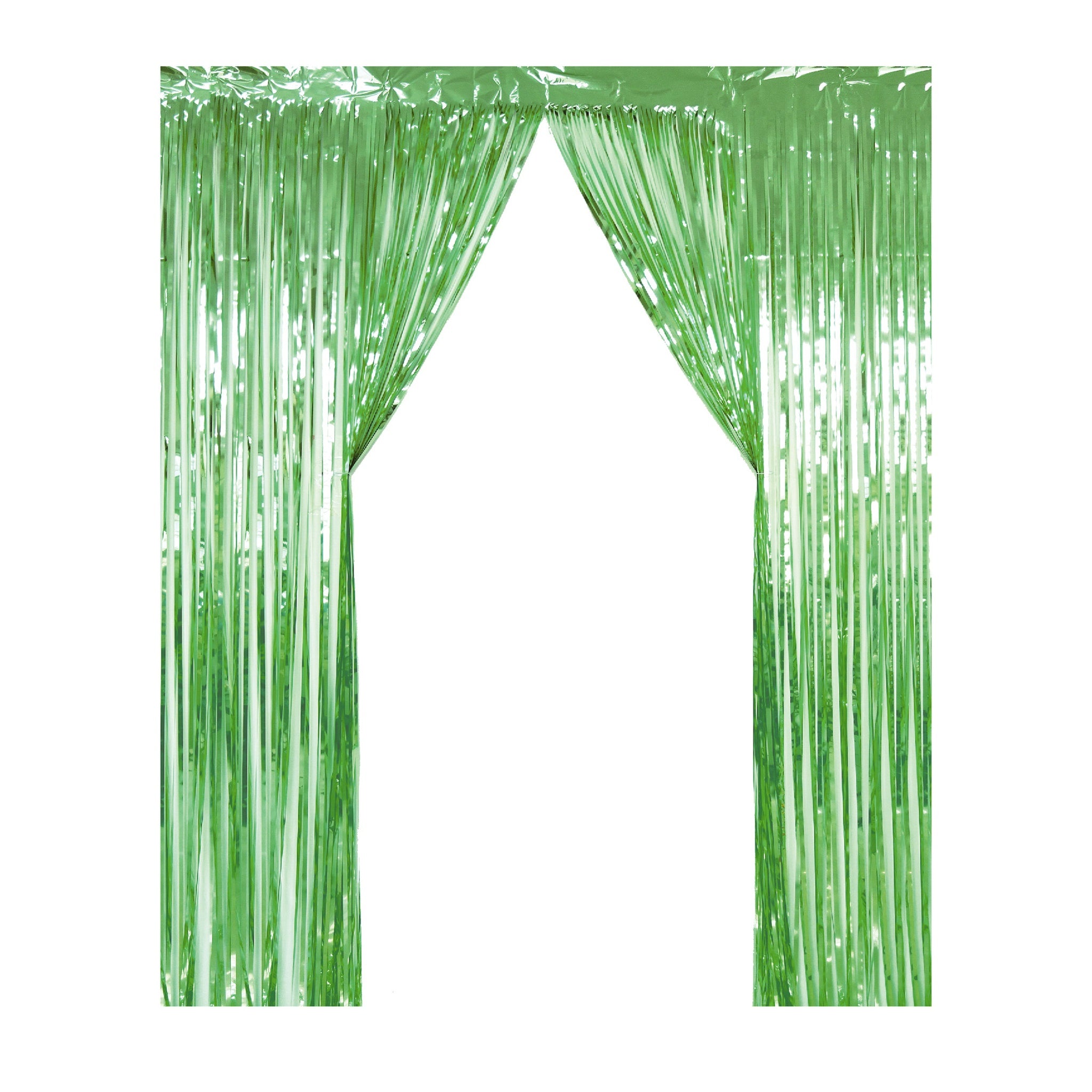 3" x 8" Metallic Curtain Lime Green