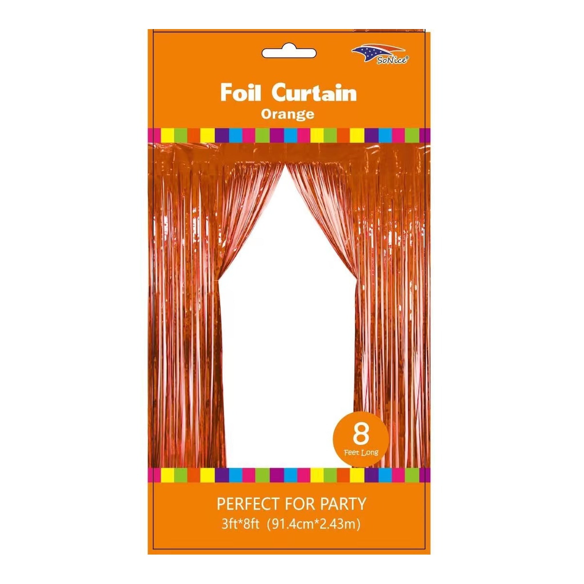 3" x 8" Metallic Curtain Orange