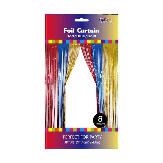 Metallic Curtain Red/Blue/Gold