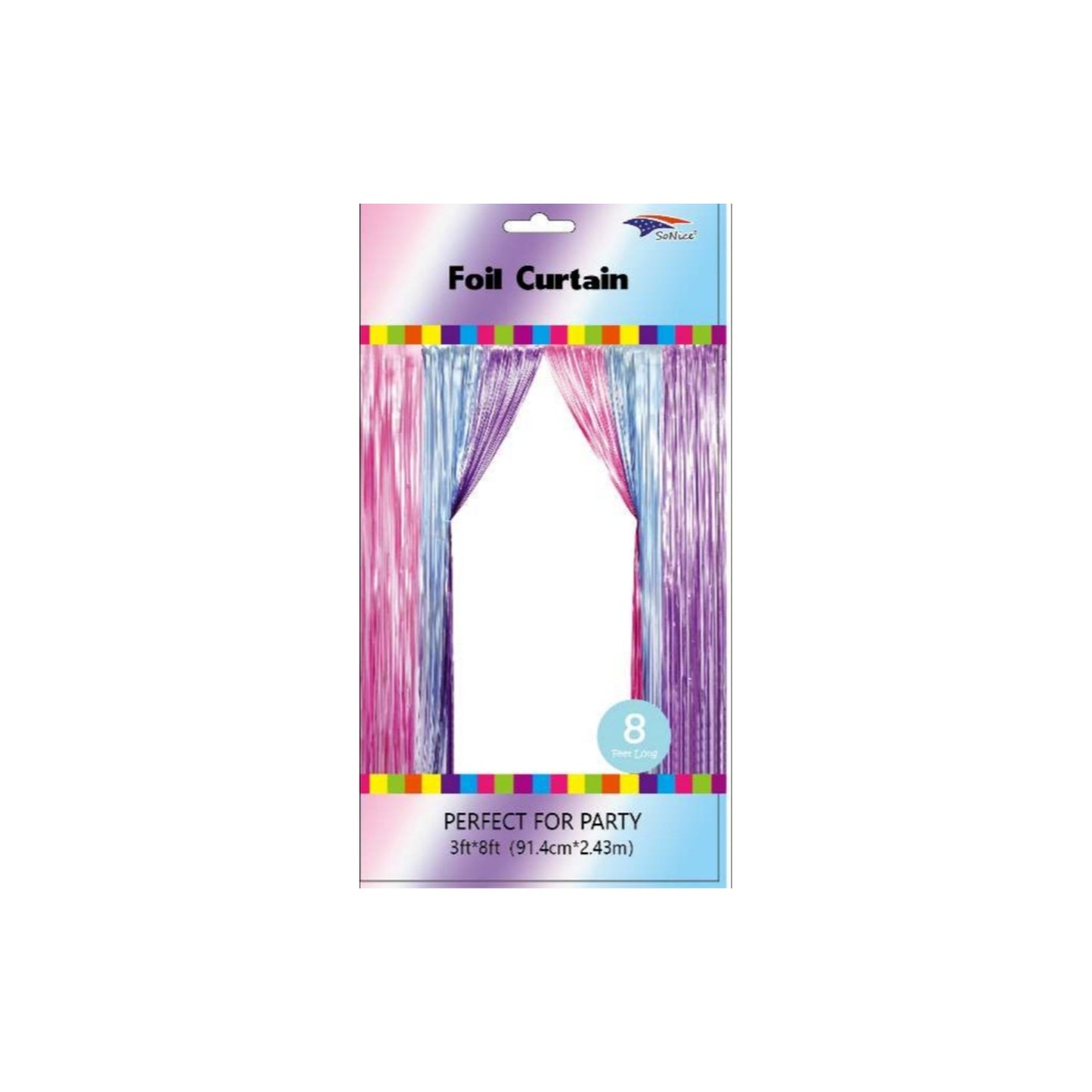 3" x 8" Metallic Curtain Pastel