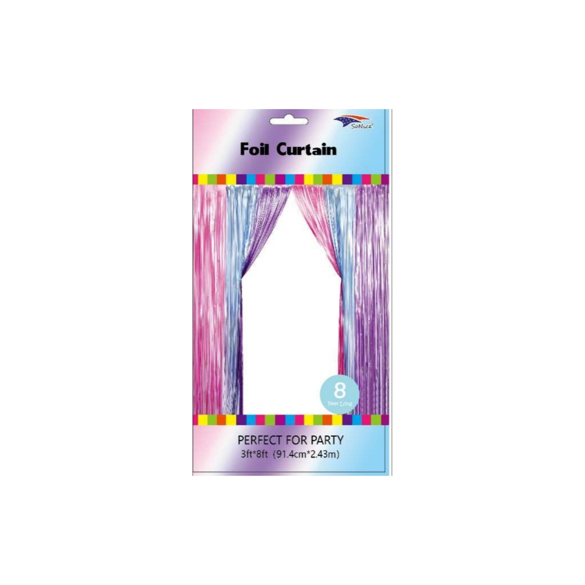 3" x 8" Metallic Curtain Pastel