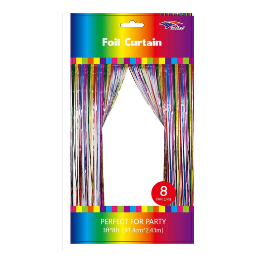 3" x 8" Metallic Curtain Multi-Color