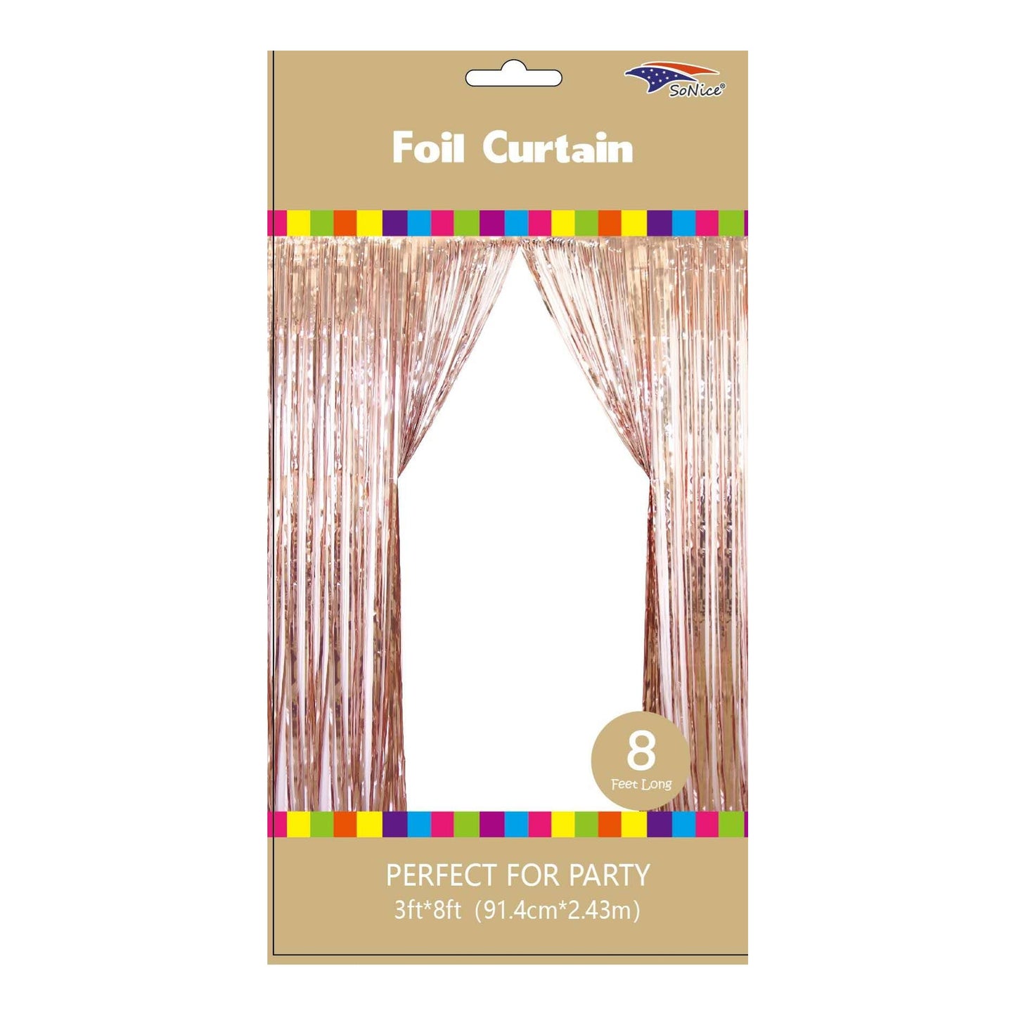 3" x 8" Metallic Curtain Champagne