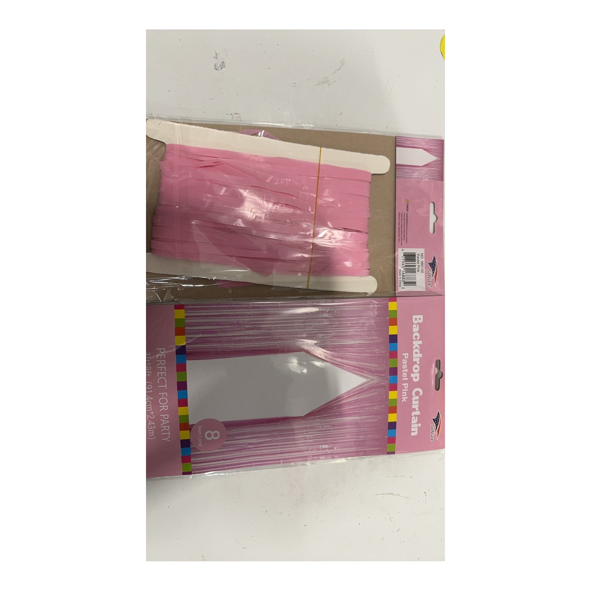 3" x 8" Metallic Curtain Pastel Pink