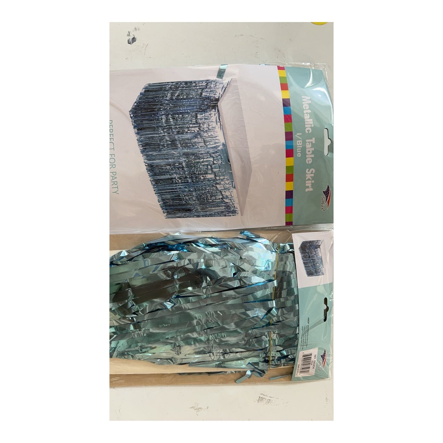 Metallic T/Skirt Lblue