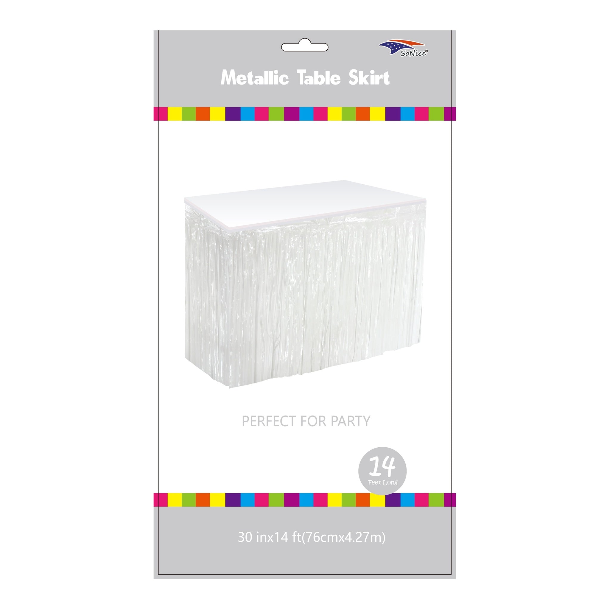 Metallic T/Skirt White 60Set/Cs