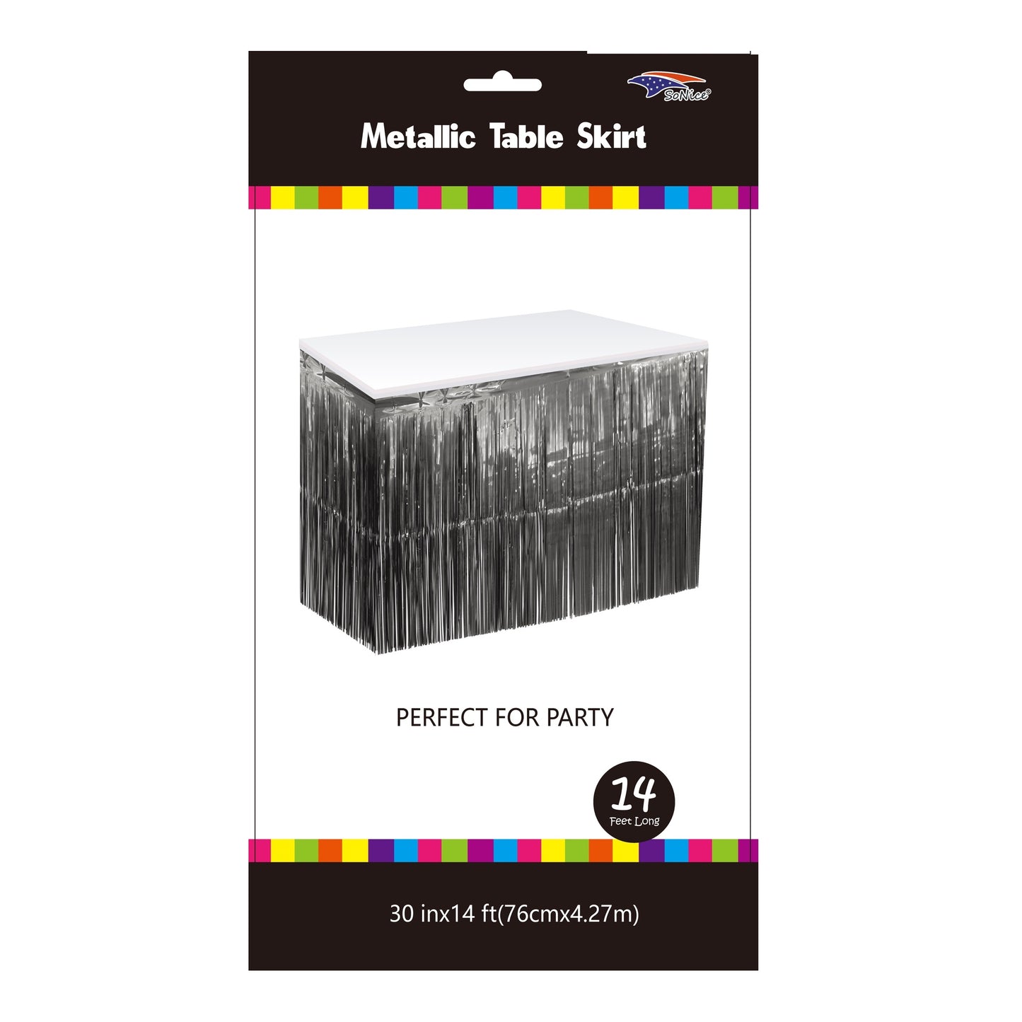 Metallic Table Skirt Black