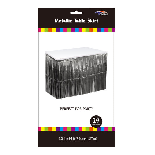 Metallic Table Skirt Black