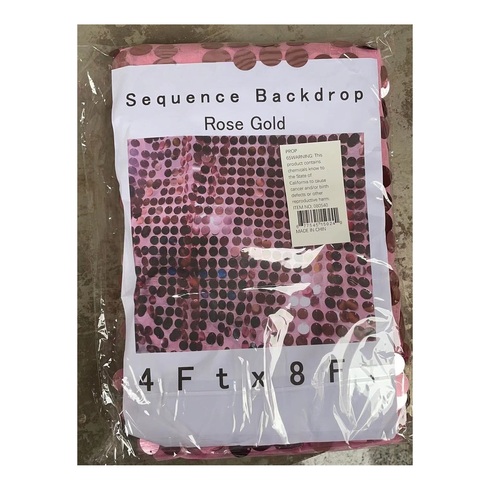 4" x 8" Sequin Table Cover Rose Gold