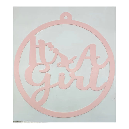 Acrylic Round Sign It'S A Girl