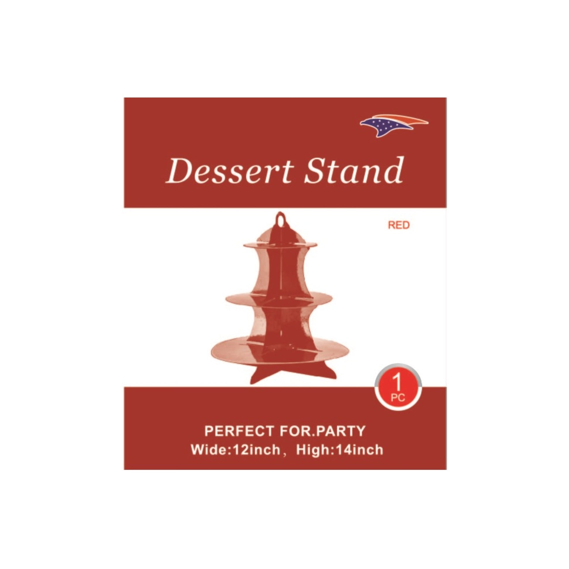 3 Layers Dessert Stand Red 48Set/Cs