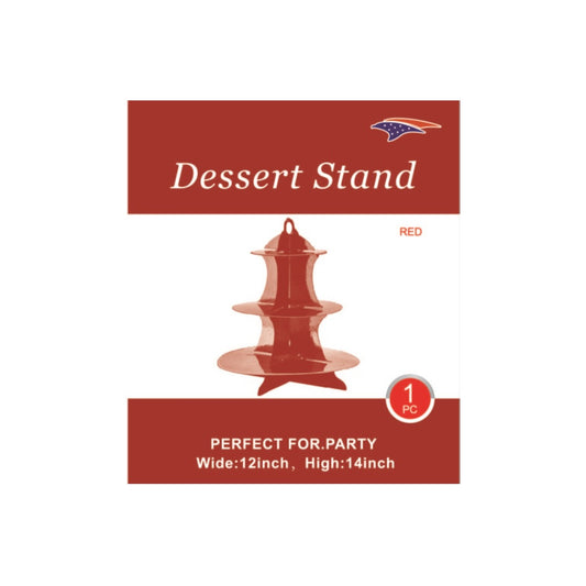 3 Layers Dessert Stand Red 48Set/Cs