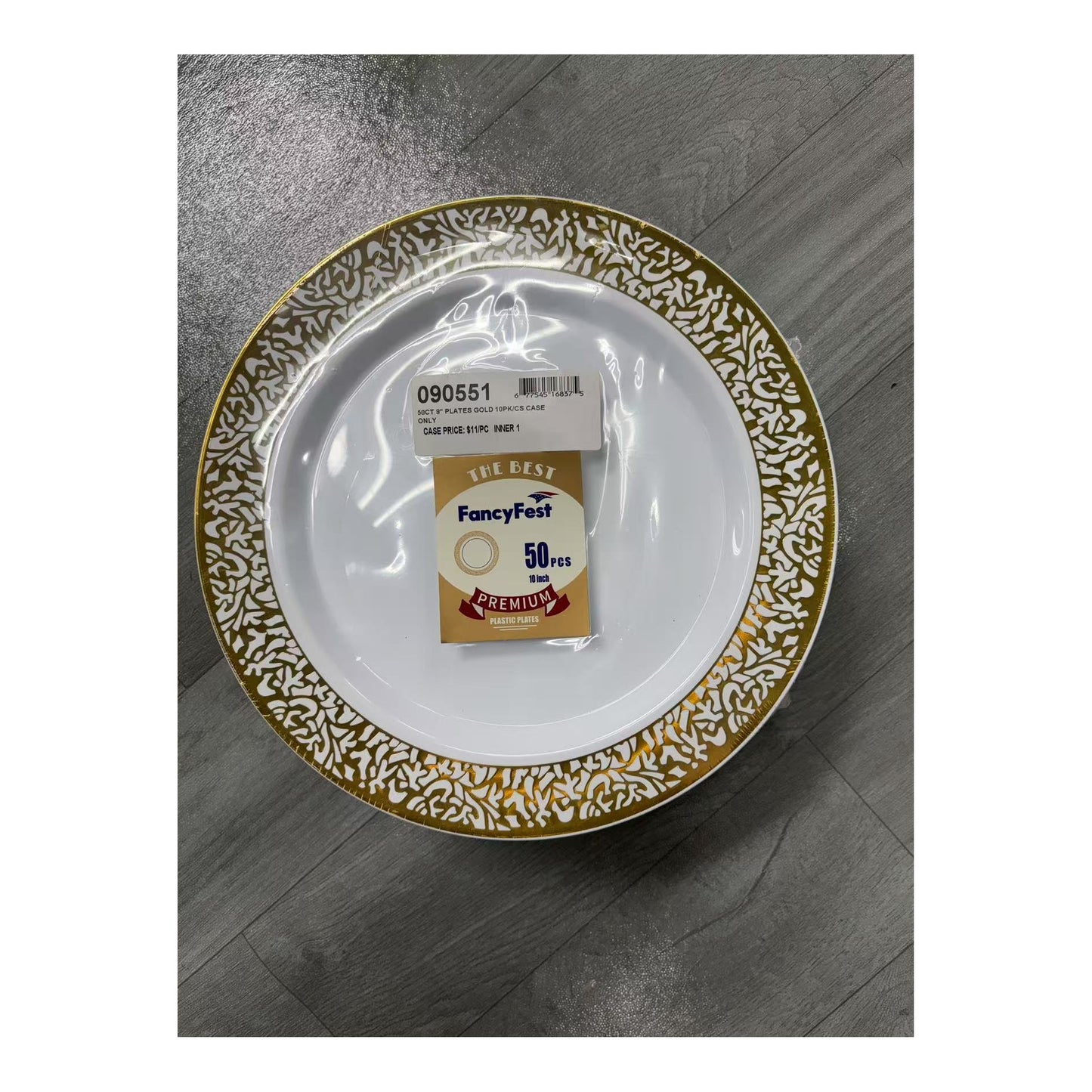 10" 50 ct Plates Set Gold 10 Set/Cs