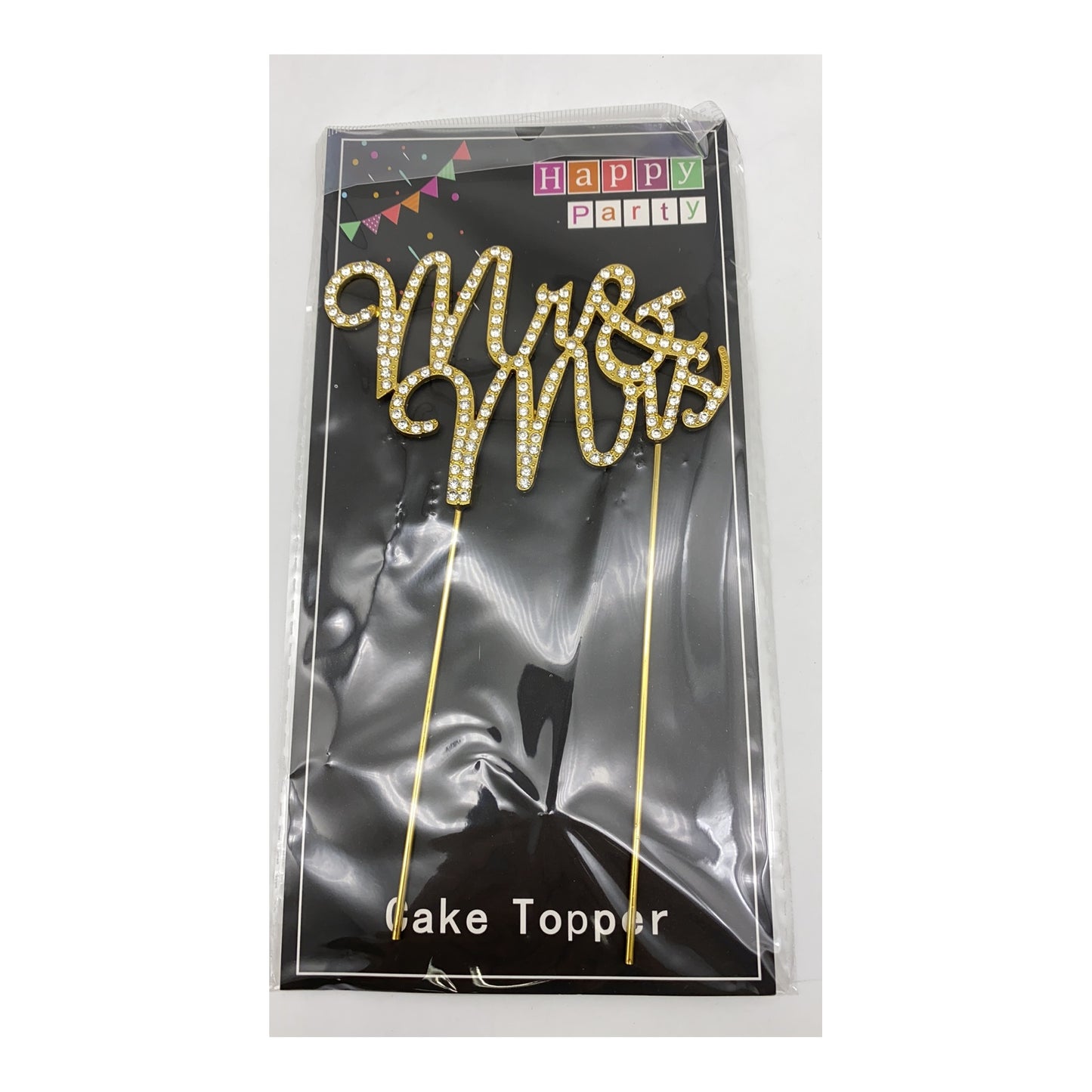Cake Topper Mr & Mrs Gold 12Pcs Inner , 600/case