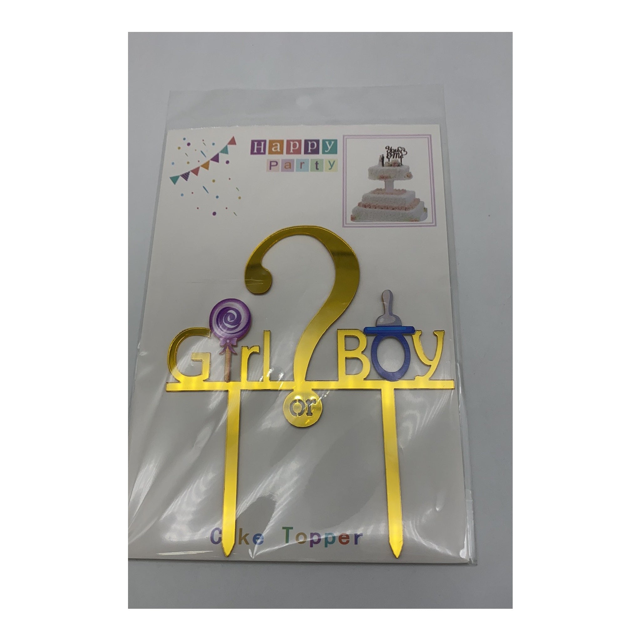 Cake Topper Gender Reveal , Inner 20Pc
