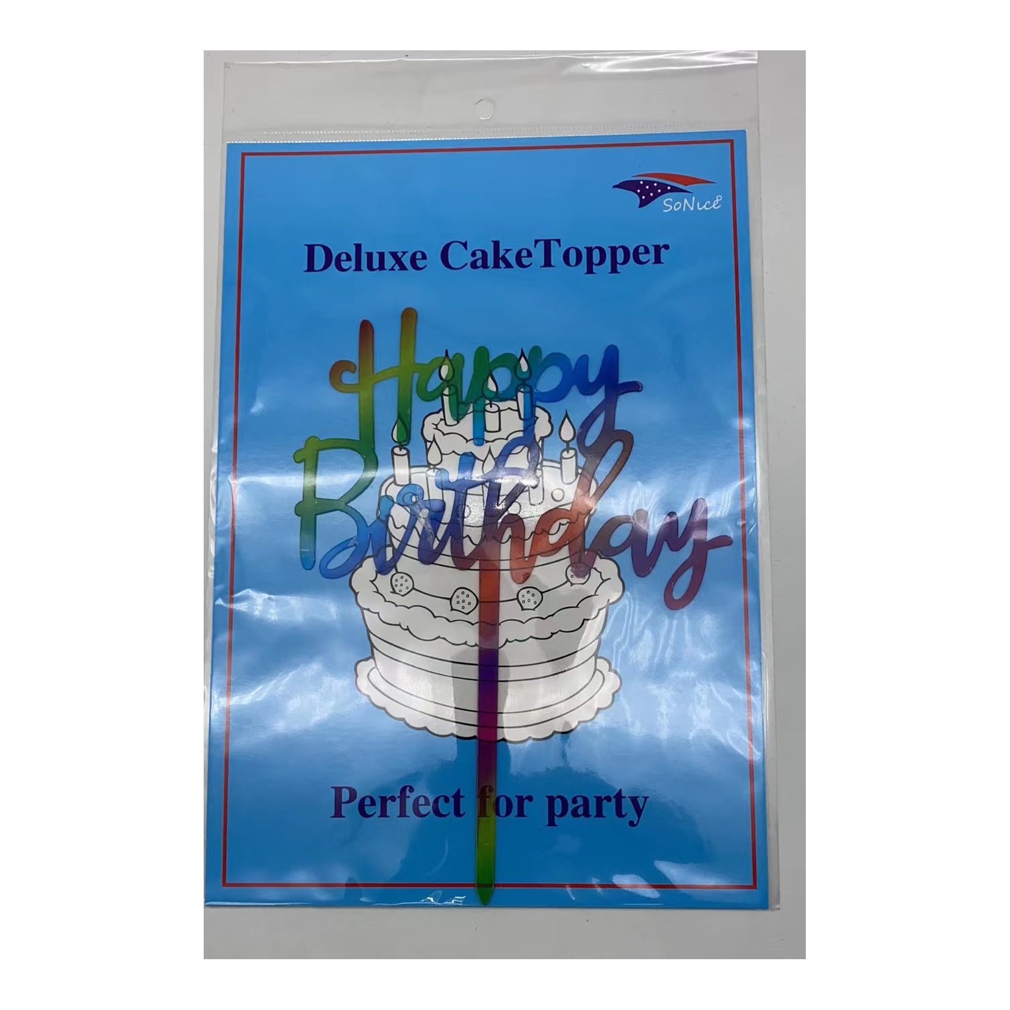 Cake Topper Happy Birthday Rainbow , Inner 12Pcs