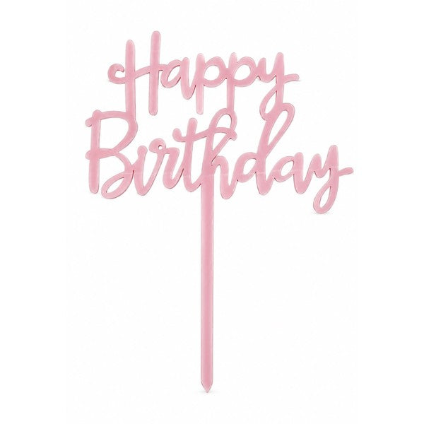 Light pink Happy Birthday cake topper