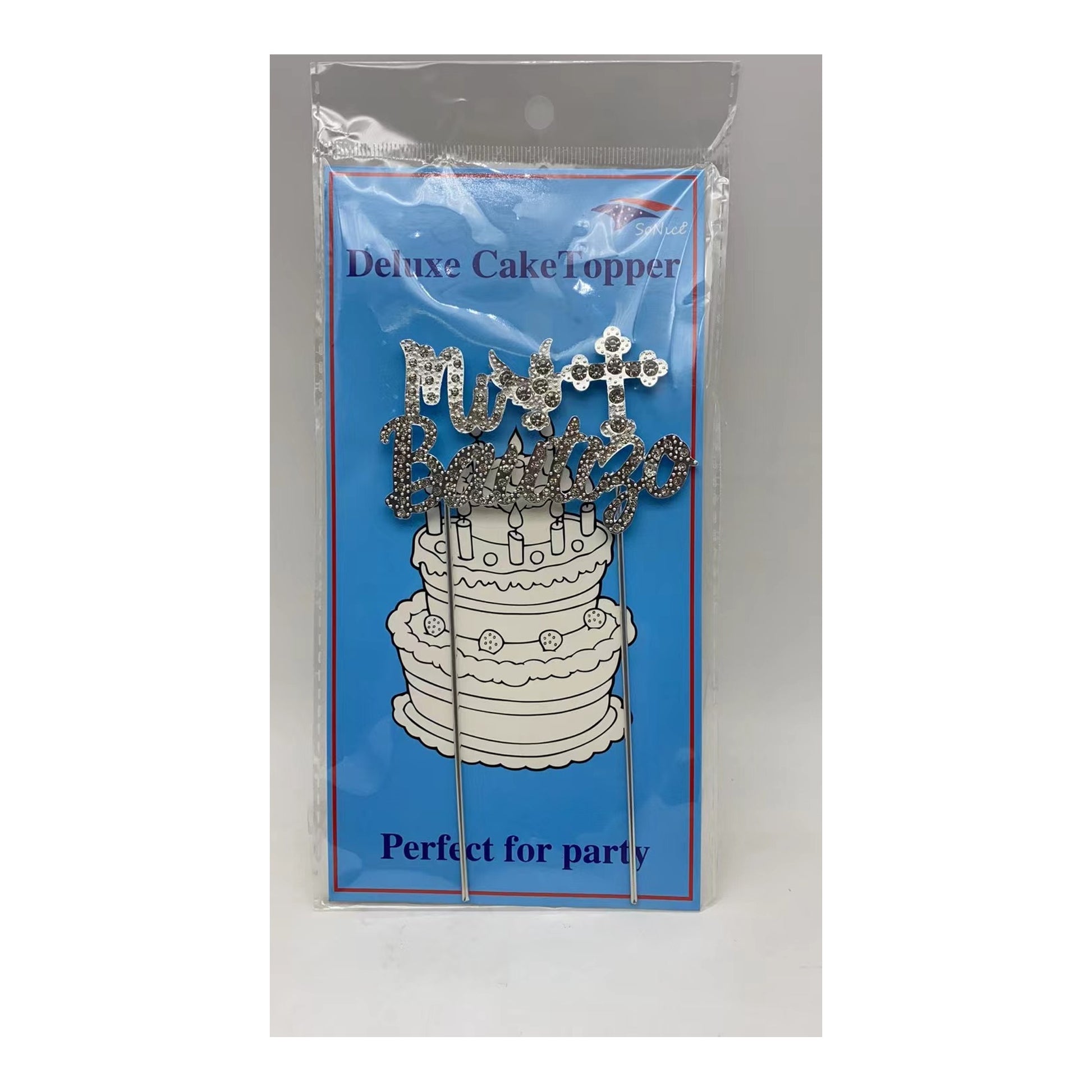 Rhinestone Cake Topper 'Mi Bautizo' Inner 12 Pc