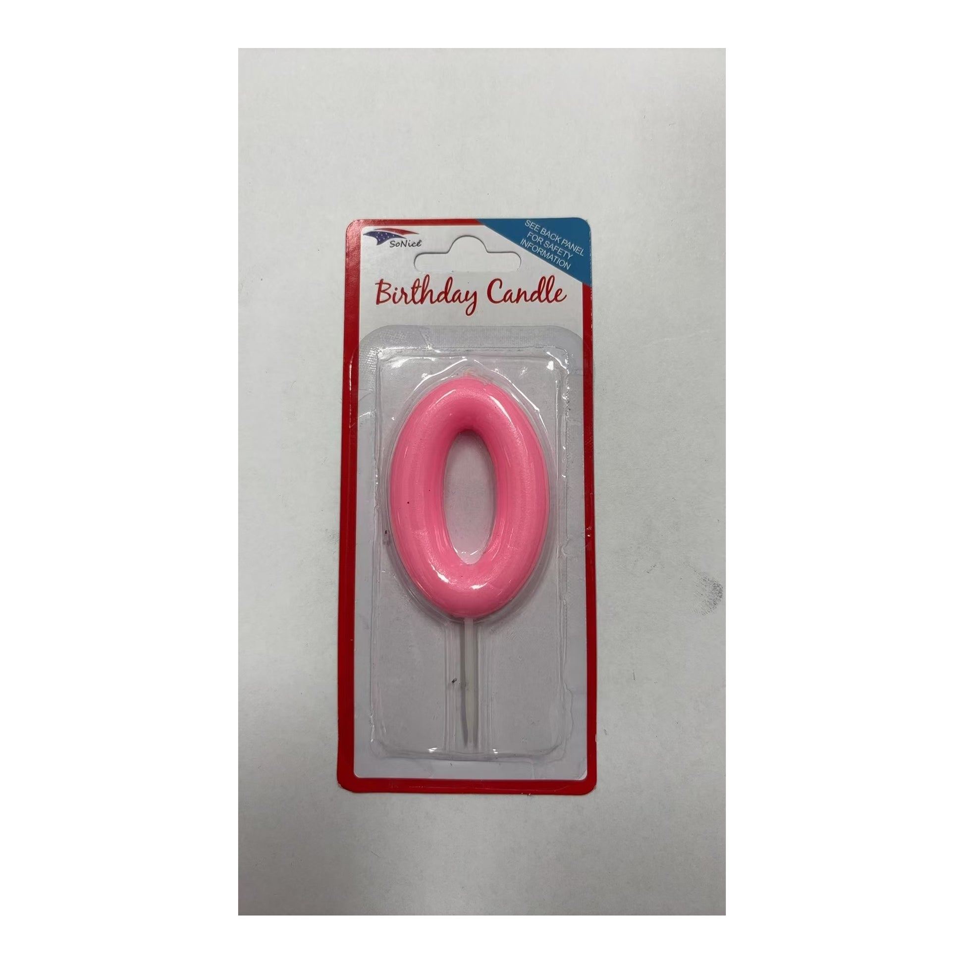 Birthday Number Candles 0 Pastel Pink