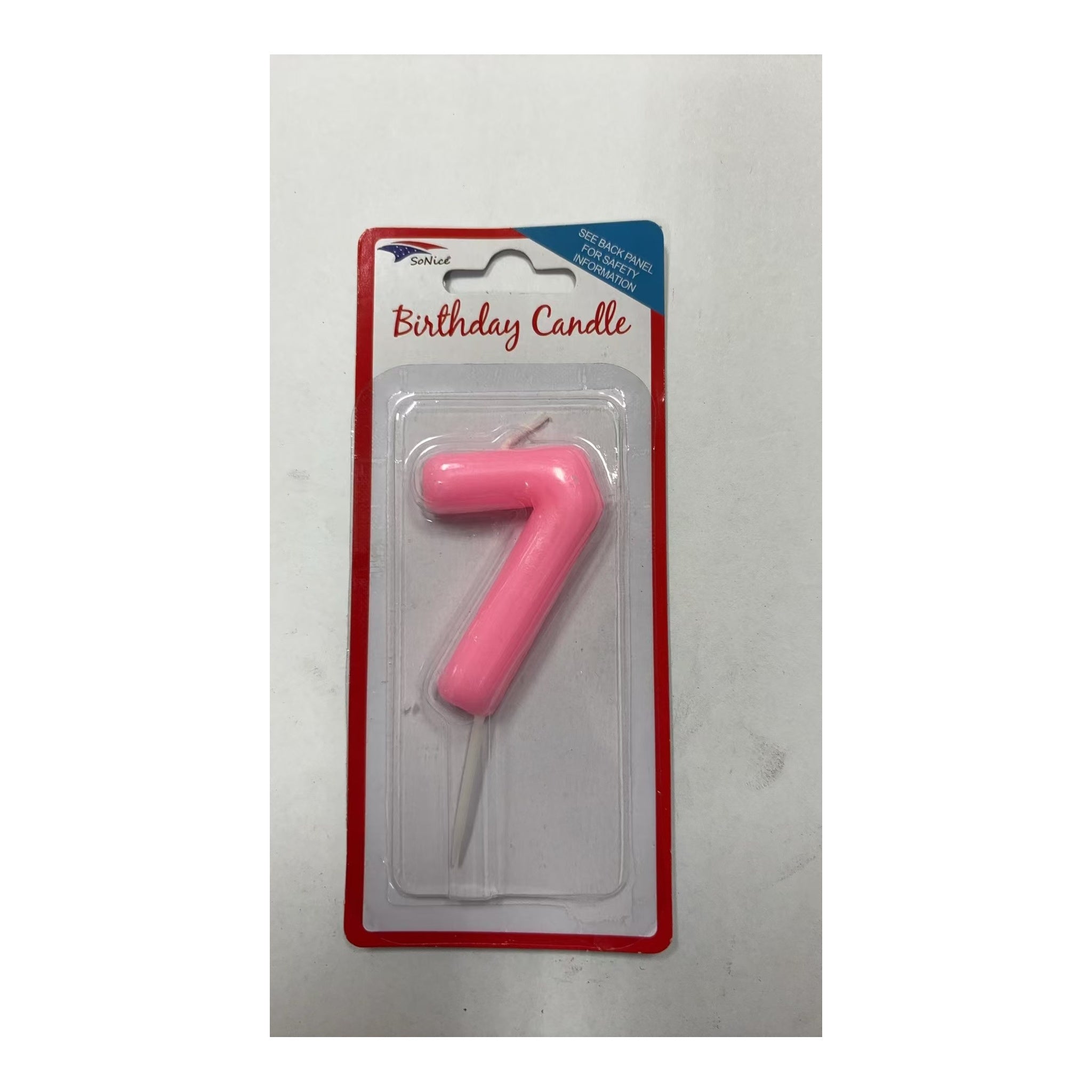 Birthday Number Candles 7 Pastel Pink