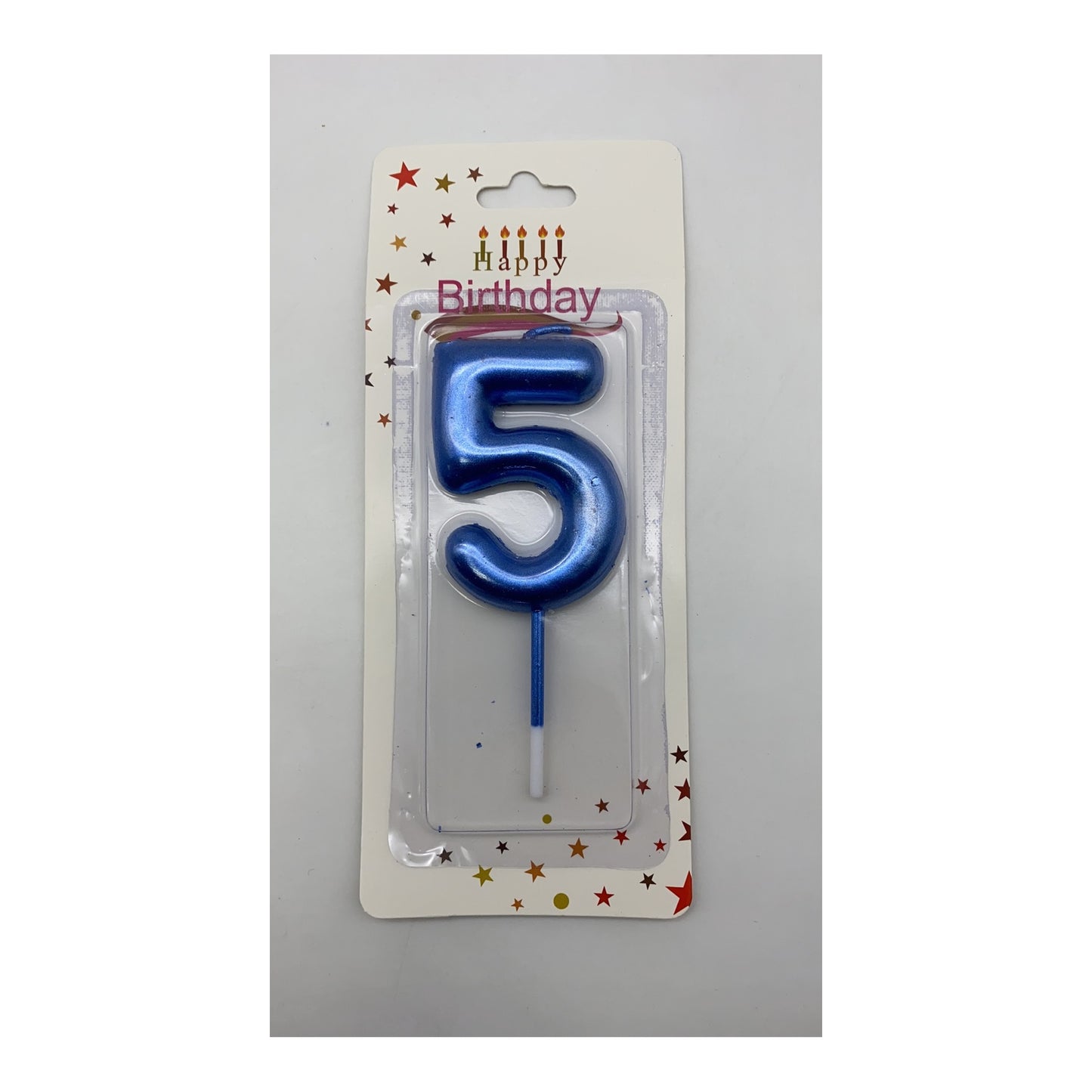 Birthday Number Candles 5 Blue