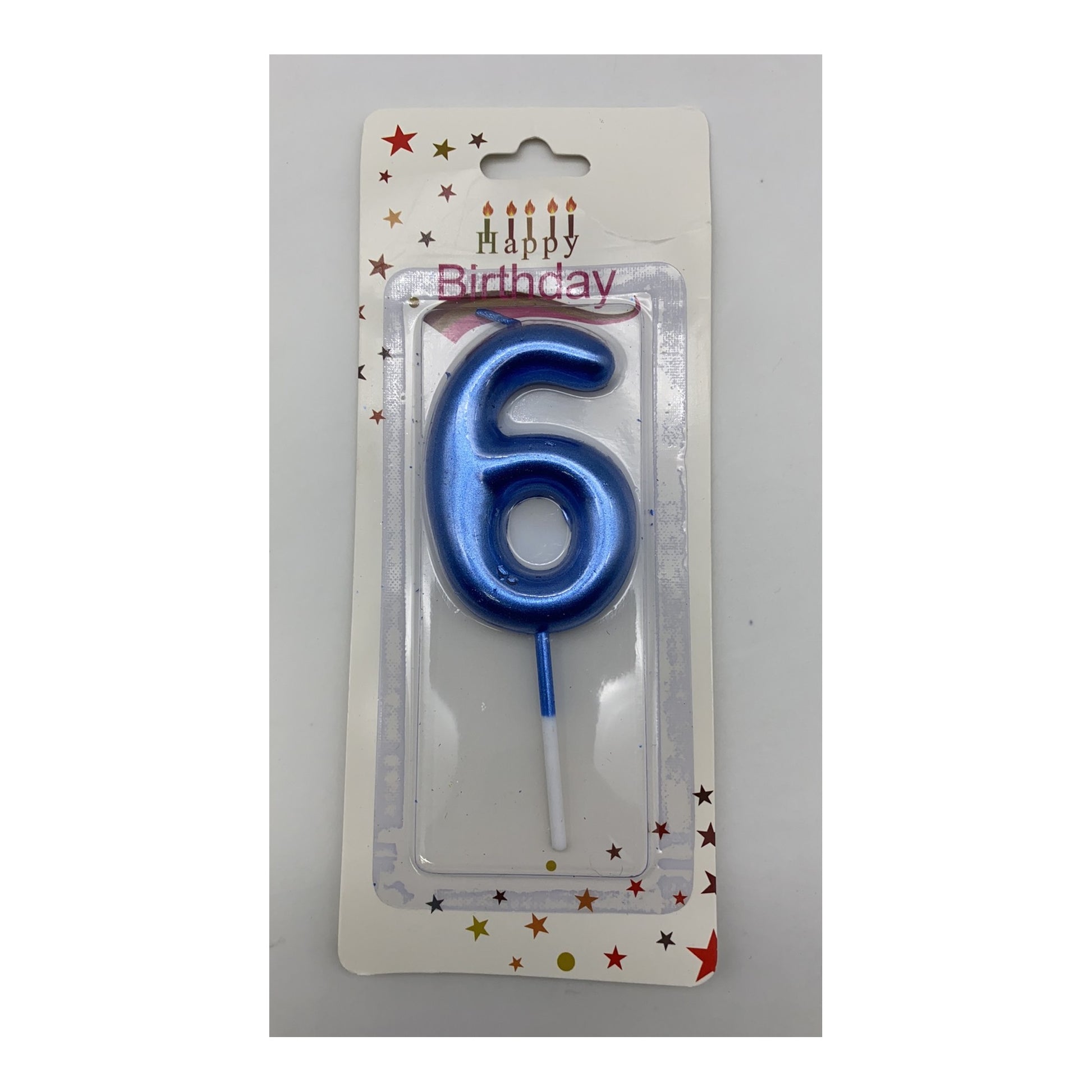 Birthday Number Candles 6 Blue