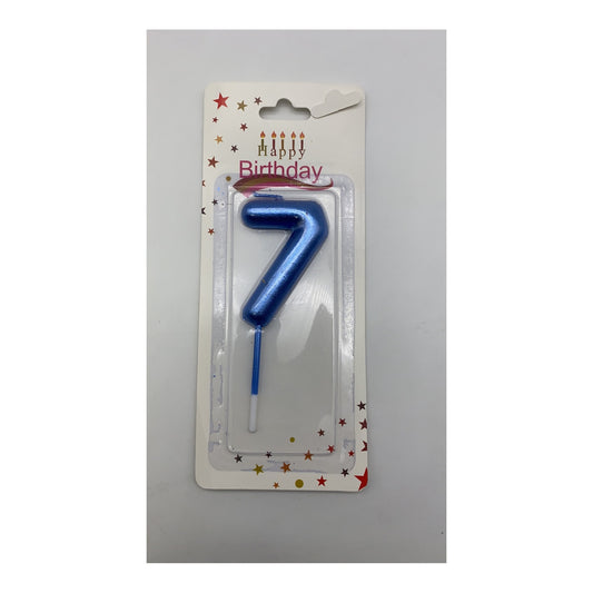 Birthday Number Candles 7 Blue