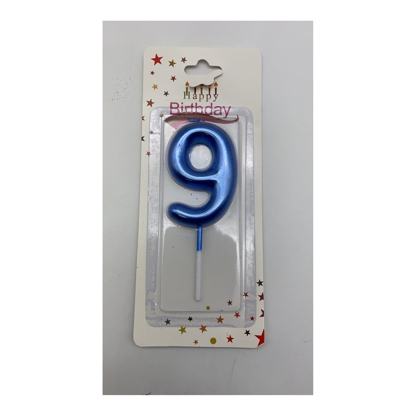 Birthday Number Candles 9 Blue