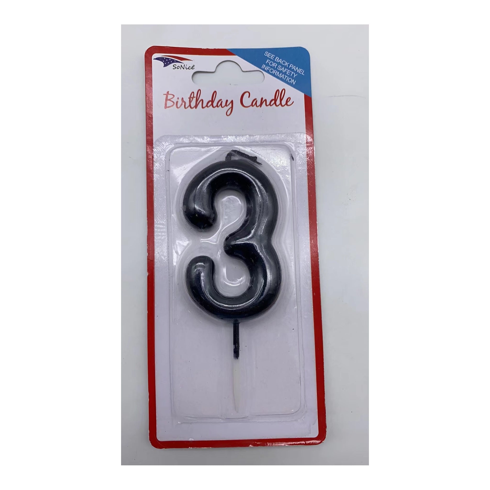 Number Candle Black 3