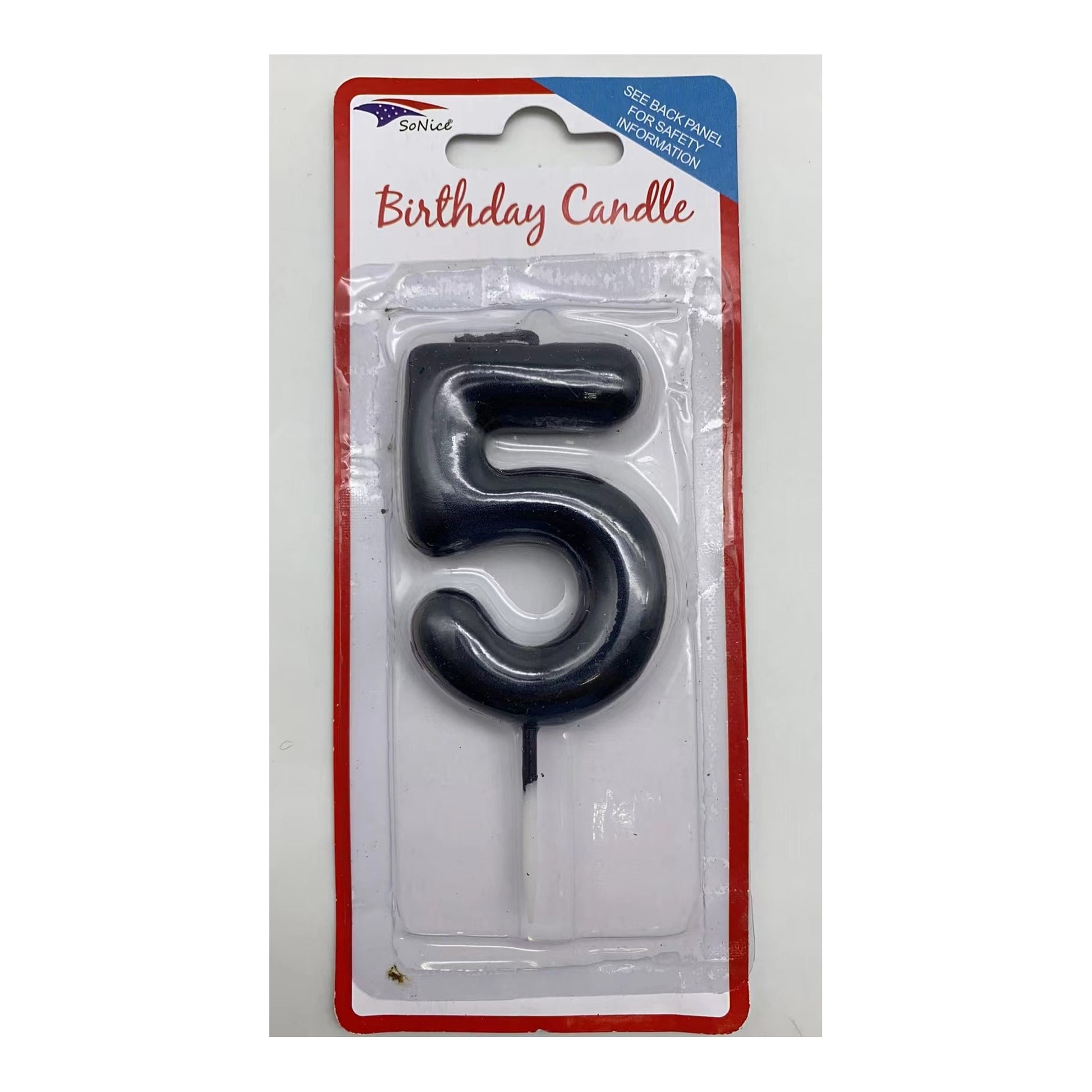 Number Candle Black 5