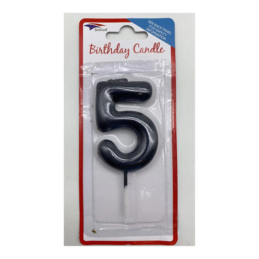 Number Candle Black 5