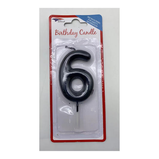Number Candle Black 6
