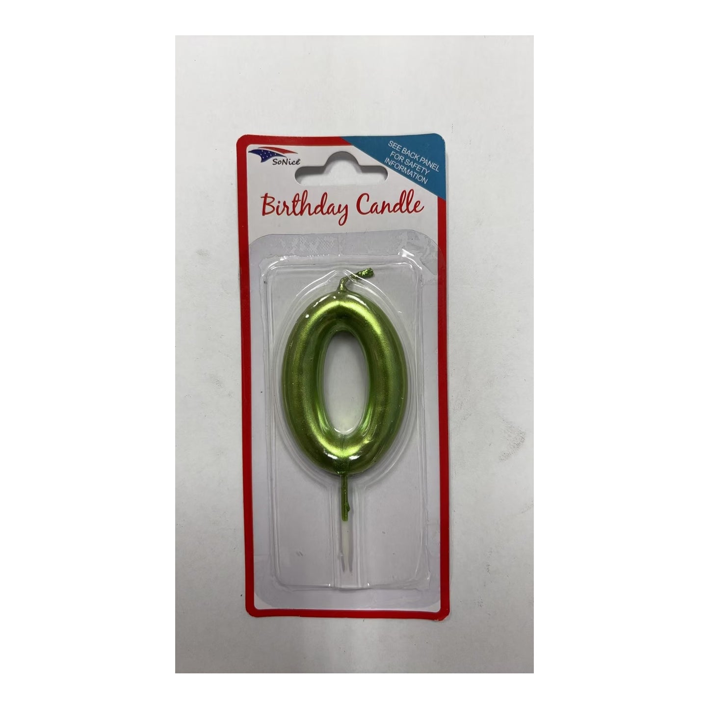 Birthday Number Candles 0 Lime Green