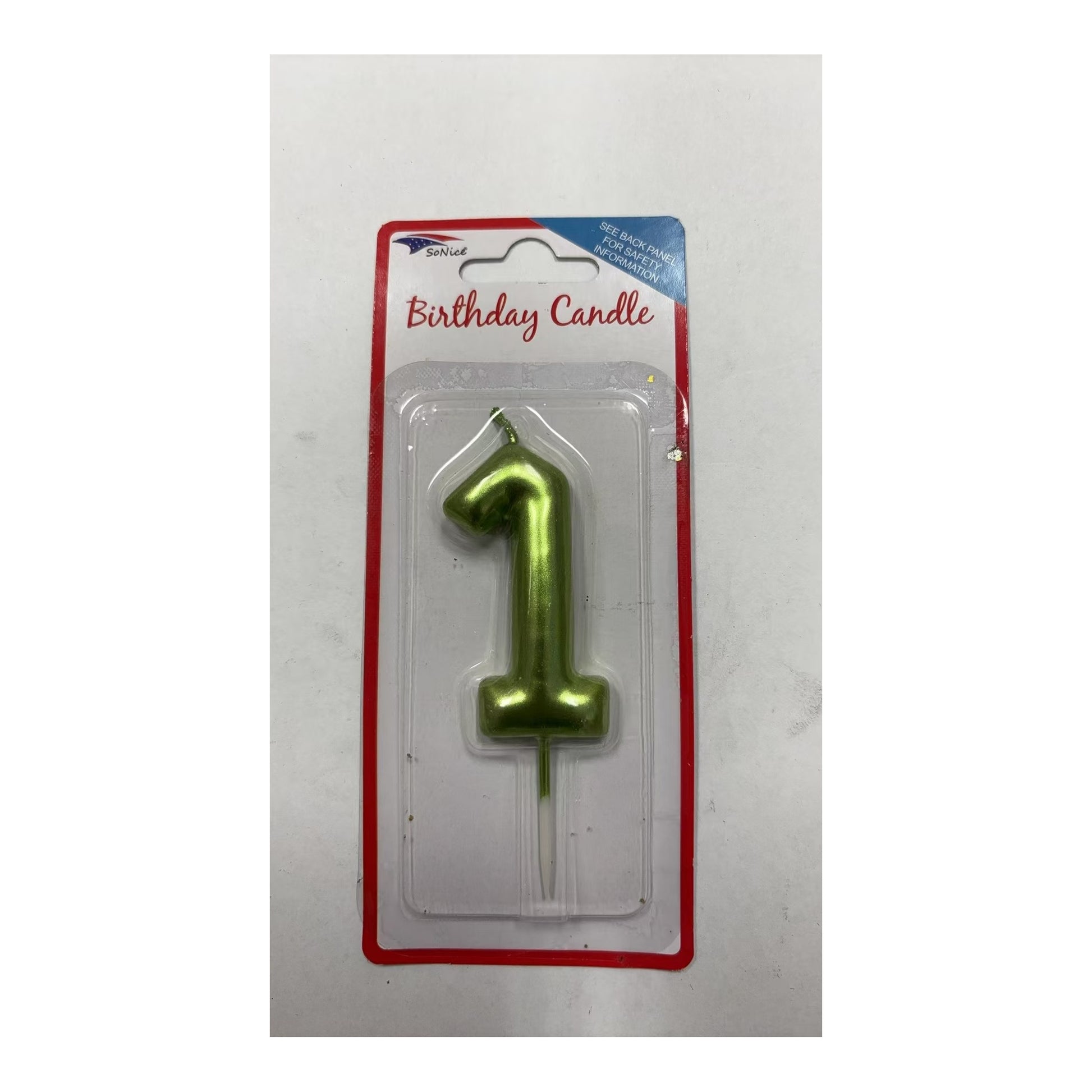 Birthday Number Candles 1 Lime Green