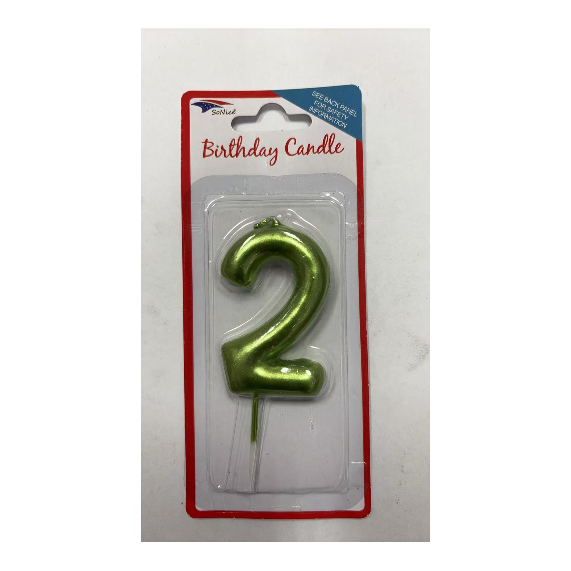 Birthday Number Candles 2 Lime Green