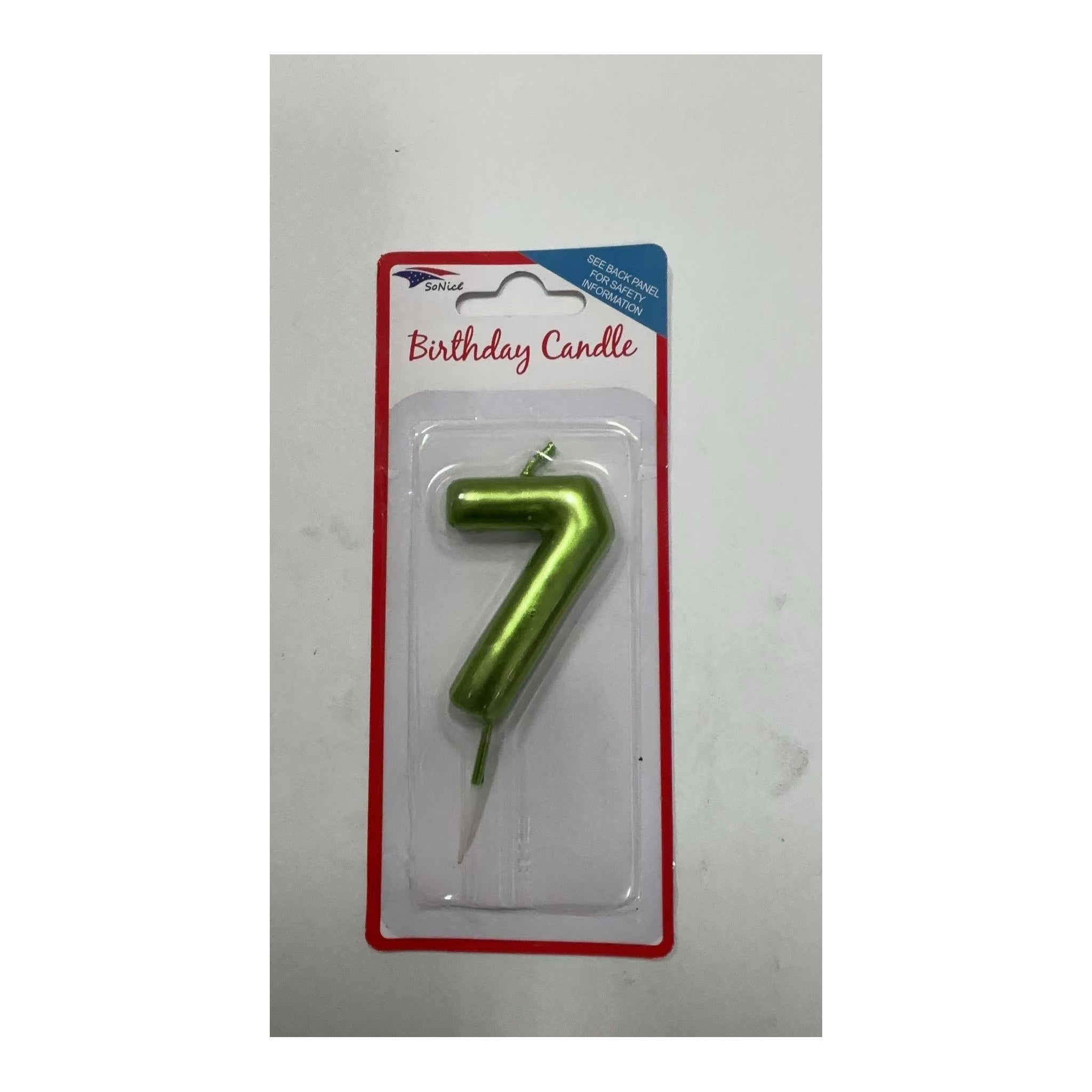 Birthday Number Candles 7 Lime Green