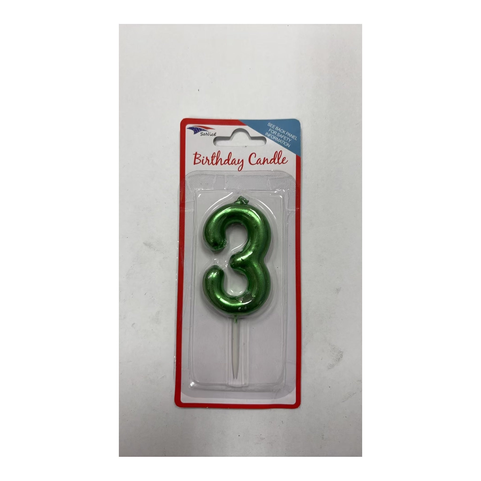 Number Candles 3 Emerald