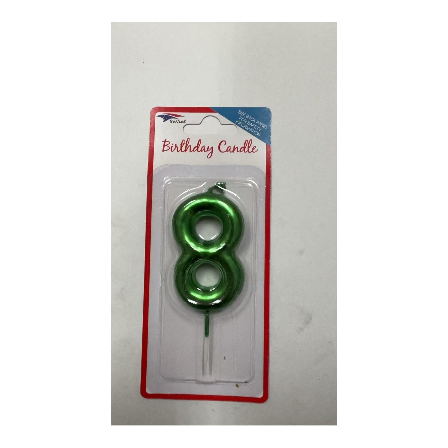 Number Candles 8 Emerald