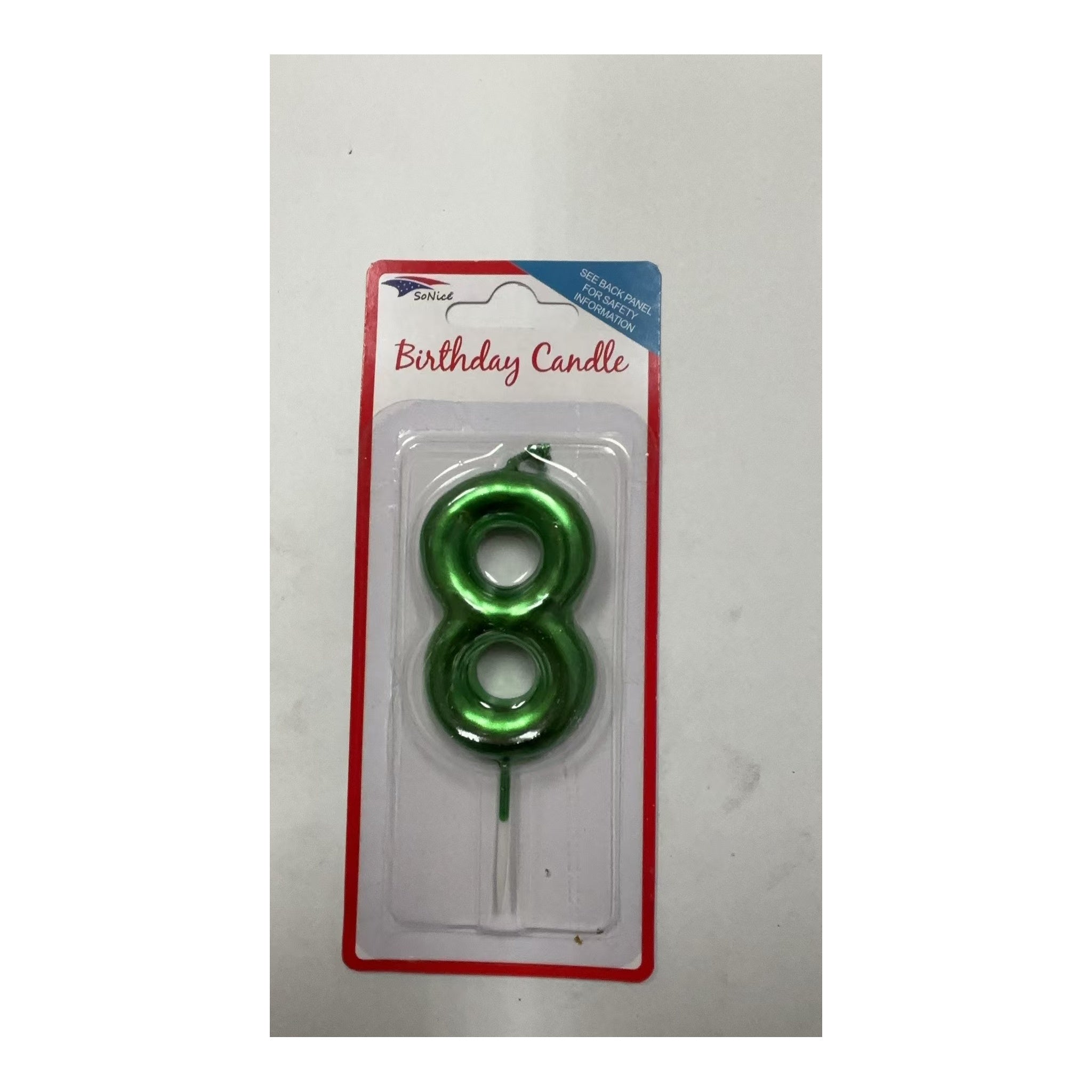 Number Candles 8 Emerald