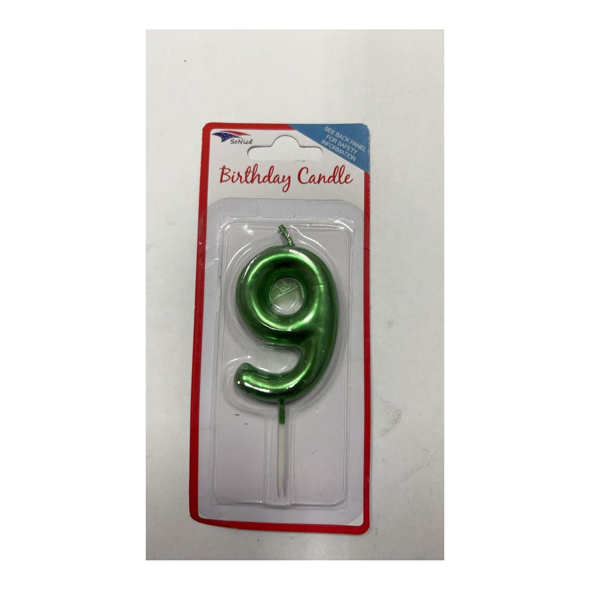 Number Candles 9 Emerald