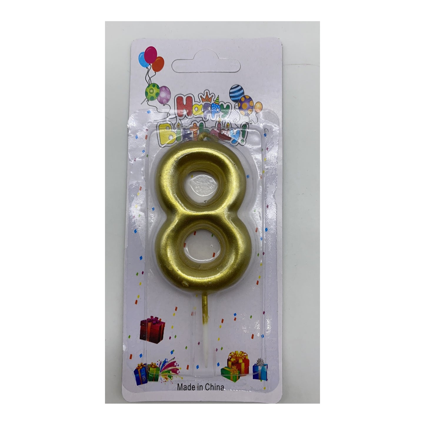 Number Candle Gold 8