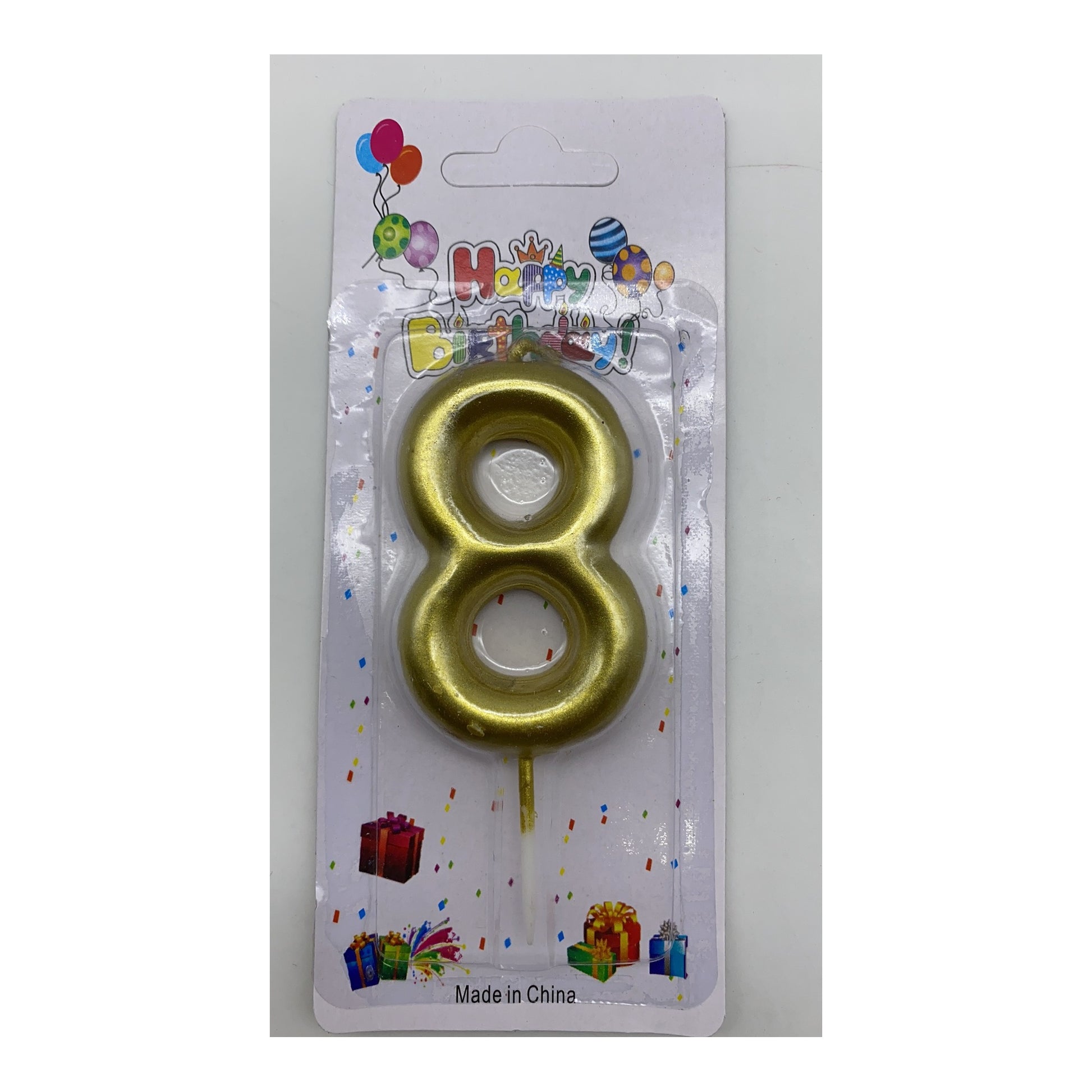 Number Candle Gold 8