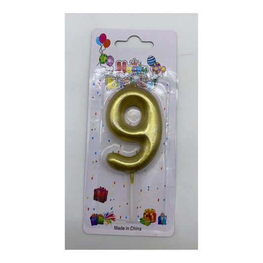Number Candle Gold 9