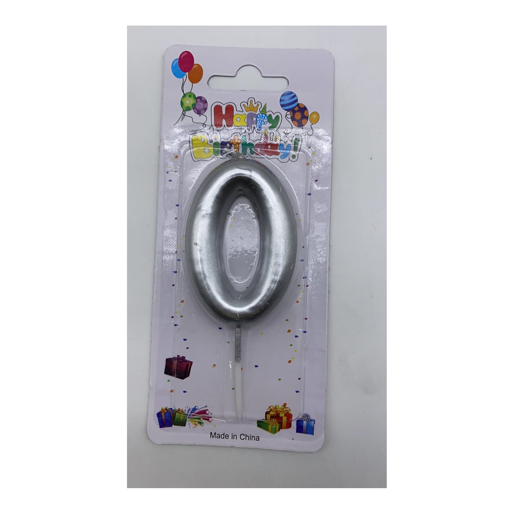 Number Candle Silver 0