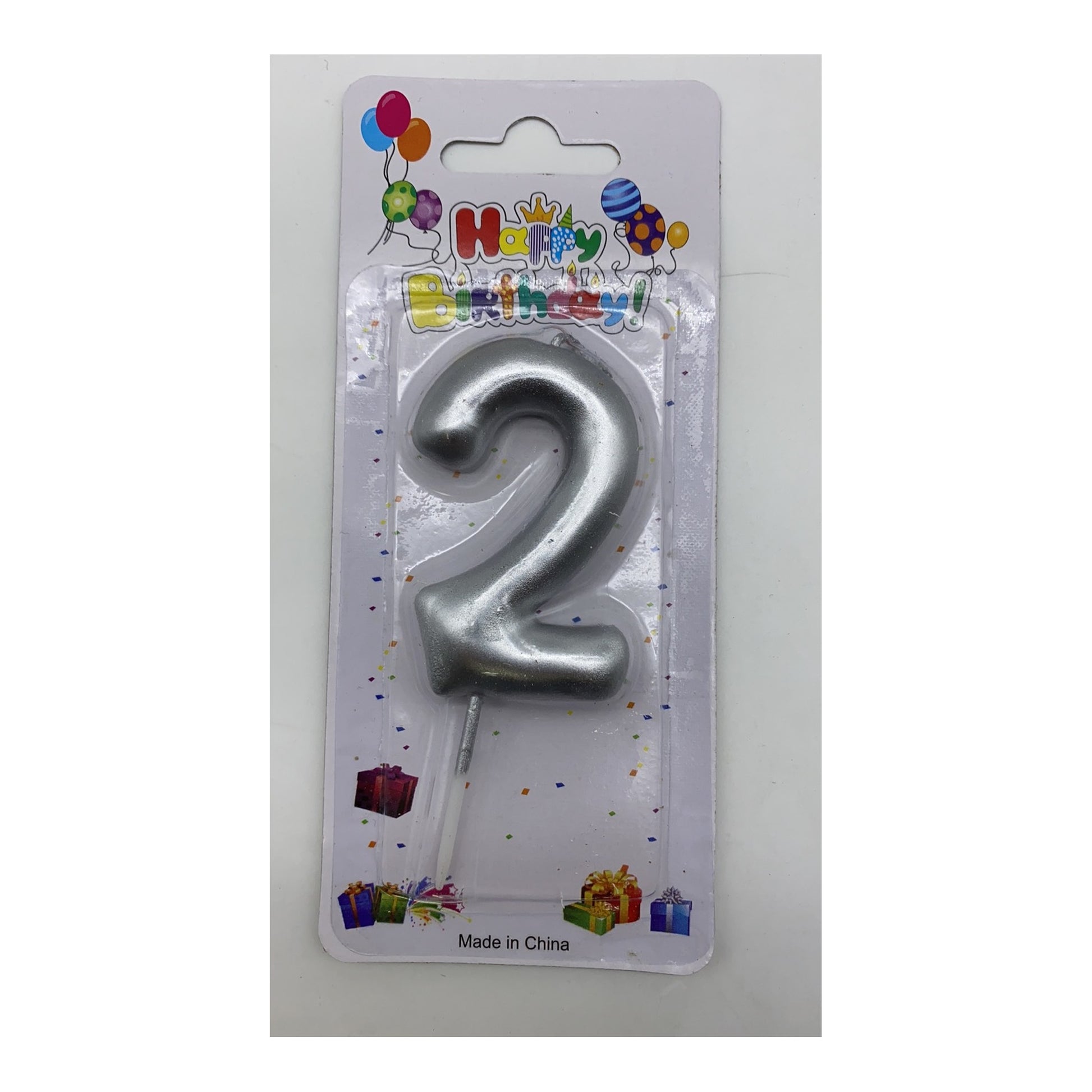 Number Candle Silver 2