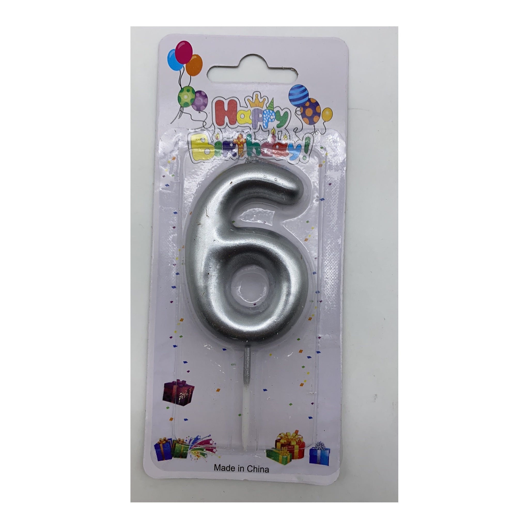 Number Candle Silver 6